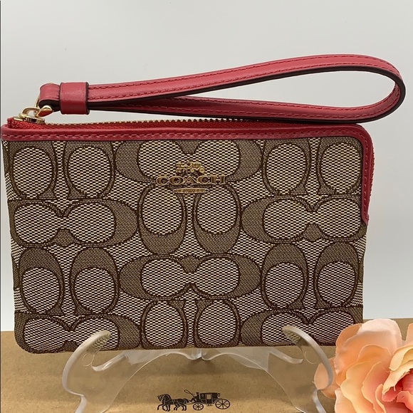 COACH Double Corner Zip Wristlet In Signature Canv